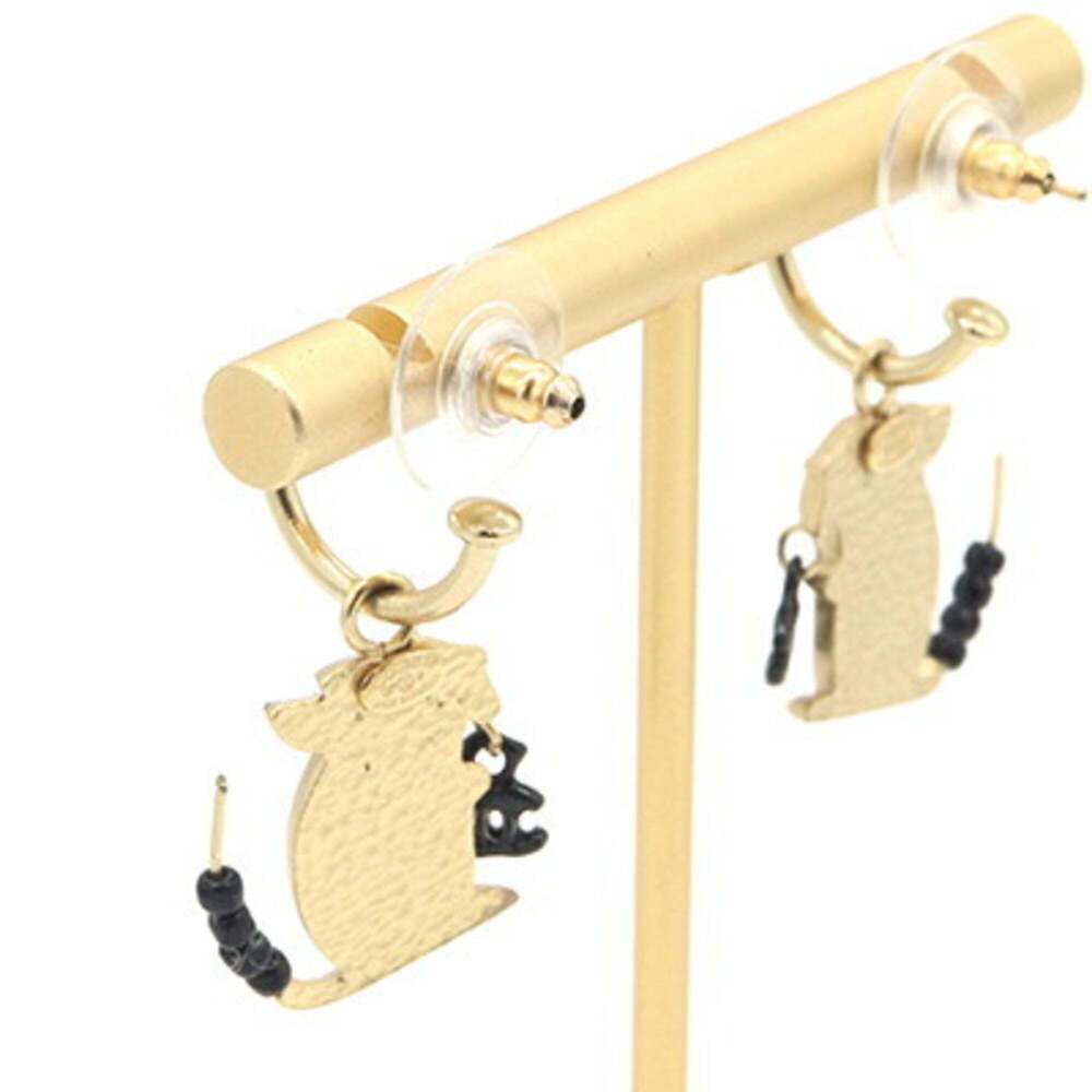 CHANEL Black Logo Earrings - Picture 2 of 9